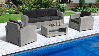 Комплект садовой мебели IDEA LUX 5 темно-серый