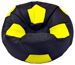 Бескаркасное кресло Мяч черно-желтое XL