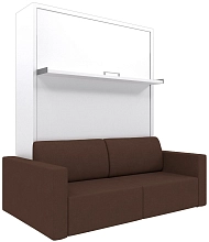 Шкаф-кровать трансформер Смарт с диваном white/brown