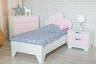 Кровать детская Сказка мдф розовая S