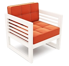 Кресло Сега Velvet беленый дуб orange