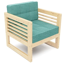 Кресло Сега textile сосна turquoise