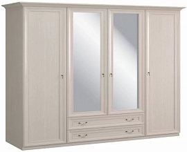 Шкаф № 290 четырехдверный для платья (белфорд мк 57) с зеркалом