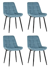 ПРОДУМАННЫЙ ДИЗАЙН Комплект из четырех стульев Флекс пыльно-голубой