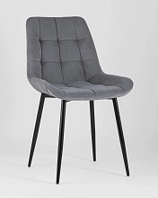 УДОБСТВО И ПРАКТИЧНОСТЬ Комплект из двух стульев Флекс велюр серый ножки из металла черные