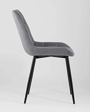 КАЧЕСТВЕННЫЕ МАТЕРИАЛЫ Комплект из двух стульев Флекс велюр серый ножки из металла черные