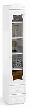 Шкаф-пенал Италия ИТ-31 со стеклянной дверью и ящиками белое дерево