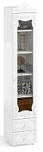 Шкаф-пенал Италия ИТ-36 со стеклянной дверью и ящиками белое дерево