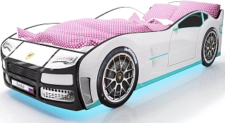 Кровать-машина Турбо с подъемным механизмом Белая