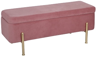 Банкетка Болейн с ящиком велюр розовый